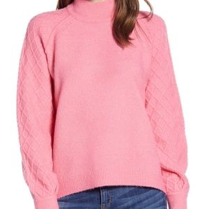 Calson Puff Sleeve High Neck Pullover Sweater